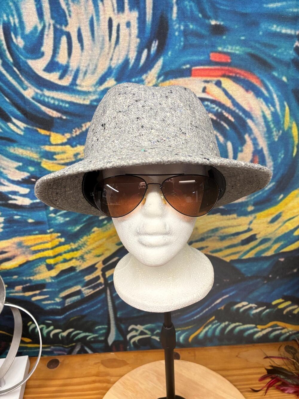Vintage 1960s Hopkins Fifth Avenue Gray Tweed Cloche Size Large 23.5"